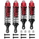 4PCS Hobbypark Aluminum Front & Rear Shock Absorber Assembled Red for 1/10 Traxxas Slash 4x4 4WD Option Parts