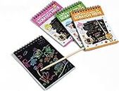 Levin Scratch Art Books, Scratch Art Paper for Kids Rainbow Scratch Art for Children, Colored Scratch Art Notebooks with Wooden Pen Best Gifts (G1 5.5 x 4 inch)