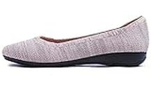 Feversole Women's Woven Fashion Breathable Knit Flat Shoes, Essentials Knit Wedge Ballet Flat fermé Femme Rose Gris Mixte Taille EU 38