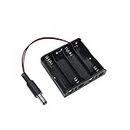 Electronic Spices 1 Pcs New Black DIY 4 x 1.5V Battery Holder Storage Box Case With DC 5.5 x 2.1