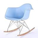 Meubles House PC-0119R-LB Mid-Century Modern Eiffel Style Kids Rocker Chair, Light Blue