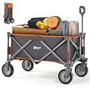 Portal Festival Camping Trolley Cart with Wheels Folding Garden Beach Wagon Foldable Pull along Trolley 100KG Trailer Collapsible with Removable Fabric for Picnic Transport Outdoor