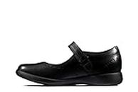 Clarks Etch Craft Kid Leather Shoes in Black Extra Wide Fit Size 2