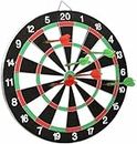 FITNACE Dart Board Double Faced 12 INCH Wooden for Kids and Adults Indoor Outdoor Game