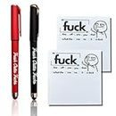 Fresh Outta Fucks Pad and Pen, 2PCS Small Notepad and Pen Set, Fuck Note Pads Ballpoint Pens, Fucks to Give Office Supplies, Desk Accessories for Friends Coworkers Funny Gifts for Men Women Black+Red