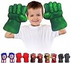 FAIRZOO (Green) - Hulk Smash Hands Fists Big Soft Plush Kid Boxing Training Gloves Pair Halloween Costume
