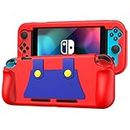 KENOBEE Silicone Case Compatible with Nintendo Switch 2017, Soft Lightweight Ergonomic Grip Protective Cover with Shock-Absorption and Anti-Scratch Design for Switch Console, Red