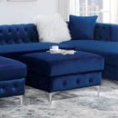 Delfinia Transitional Upholstered Tufted Ottoman Sofa