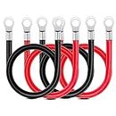 Battery Cable LDOPTO 6 Gauge wire 20 Inches Battery Cables with terminals Automotive Replacement Connectors, Red + Black Jumper Cables for Car Motorcycle Marine Battery RV Battery Cables, 2 assembly