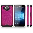 Nokia Lumia 950 XL Case, BoxWave® [SparkleShimmer Case] Sparkly Rhinestone Cover w/Shock Absorbing Bumper for Nokia Lumia 950 XL - Cosmo Pink