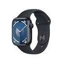 Apple Watch Series 9 [GPS 41mm] Smartwatch with Midnight Aluminium Case with Midnight Sport Band. Fitness Tracker, Blood Oxygen & ECG Apps, Water-Resistant - S/M