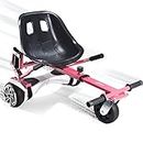 Hoverboard seat attachment, hoverboard go kart for adults & kids, accessories to transform hoverboard into go cart, hover carts for self balancing scooter with off-road tire and shock absorber, pink
