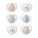 Tommee Tippee Nighttime soother, 6-18 months, 6 pack of glow in the dark soothers with symmetrical silicone baglet
