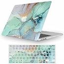 Fancity Compatible with MacBook Pro 13 inch Case with Touch Bar 2020 2021 2022, M2 M1 Chip A2338/A2289/A2251/A2159/A1989/A1706 Hard Shell Pro 13 Case (2016-2022 Release) & Keyboard Cover, Green Marble