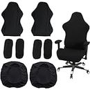 ANBWEHR Gaming Chair Cover, Gaming Chair with Armrests, Chair Back Cover, Seat Cover, Office Chair, for Computer Chairs, DX Racing, PC Seat Cover, Chair, No Chair, Black, 2 Pieces