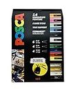 POSCA - Uni Mitsubishi Pencil - Maxi Pack Multi-Pointes - 14 Marqueurs Peinture à Base d'Eau - Tout Support - Couleurs et Pointes Assorties - Pochon Offert
