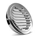 PartsExtra Stainless Steel Air Vents, Louvered Grille Cover Vent Hood Flat Ducting Ventilation Air Vent Wall Air Outlet with Fly Screen Mesh