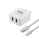 USB Charger,FLiX (Beetel) Bolt 2.4 Dual Poart,5V/2.4A USB Wall Charger Fast Charging, Adapter for Android/iPhone 11/XS/XS MAX/XR/X/8/7/6/Plus,iPad Pro/Air 2/Mini 3/Mini 4,Samsung S4/S5/, & More