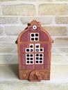 Gorgeous Handmade & Painted Terracotta Lithuania Cottage Tealight Candle Holder_