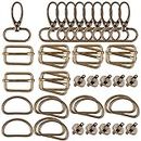 VINFUTUR 40pcs 25mm Metal D Rings for Bags Magnetic Buttons Swivel Snap Hooks Tri-Glide Buckles for Bags Sewing Handbag Hardware Bag Making Supplies (25mm, Bronze)