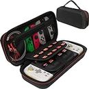 ButterFox Carrying Case for Hori Split Pad Compact, 20 Game Slot Holders (18 Physical + 2 digital), Compatible with Both Regular Switch and Swith OLED - Black