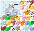 ANAB GI Squishies Mochi Toys, Mini Kawaii Squishy Forest Animals Squeeze Stress Relief Toys Easter Basket Stuffers Christmas Birthday for Kids(Pack-5)