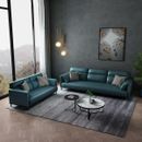 Juego de sofá 3+2 asientos fibra de cuero madera real sala de estar de lujo muebles modernos