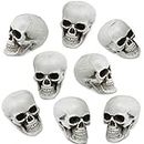 Boao 8 Pieces Halloween Skulls Realistic Looking Skulls Human Skeleton Head Skull for Halloween Bar Home Table Decoration (1.8 x 1.8 x 2.4 Inches)