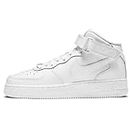 NIKE Air Force 1 Mid LE GS Great School Trainers Sneakers Fashion Shoes DH2933 (White/White 111) Size UK5 (EU38)