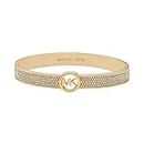 Michael Kors Women's Stainless Steel Bangle Bracelet with Crystal Accents, One Size, Brass, Cubic Zirconia