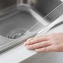 Evercozy Transparent Acrylic Waterproof Self-Adhesive Tape for Kitchen Sink Corner Line Sticking Strip Washable Adhesive Caulk Repair Tape for Bathroom, Wall Mildew Sealing(3 InchWidthx5 mtrLength)