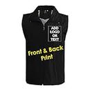 NICTIME Custom Work Vest Design Your Own Add Logo or Text Printing for Women Men Unisex (Black XL)