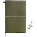 domoi A5 Olive Green Retro Cowhide Manual Account Book European Retro Notebook Diary Notepad Office Supplies