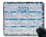 Colorful Year 2021 Calendar Mouse pad Gaming Mouse pad,Tulips On Blue Background Mouse Pads