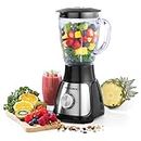 Progress EK4315P Electric Jug Blender – 1.5L Smoothie Maker with BPA-Free Glass Jug, Food Blender with 5 Speed Settings & Pulse Function, Stainless Steel Blades, Fruit Juice, and Protein Shakes, 500 W