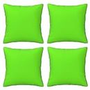 BEST ROMANTIC THING 18x18 Pillow Cover Set of 4, Super Bright Fluorescent Green Neon Decorative Pillow Covers Solid Color Pillow Cases Home Decor for Sofa Couch Bed Living Room (Green)