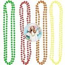 Devenirriche 4Pcs Neon Multi Beads, 80s Bead Necklace Colorful Accessories, Fancy Dress Jewellery, Ideal for Festivals, Raves & UV Parties