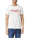 Wrangler Mens Frame Logo Tee T-Shirt, White, Medium
