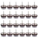 TEHAUX 60pcs Round Screw in Sliders Felt Pads for Furniture Chair Stools Legs and Feet Floor Gliders to Protect Hardwood