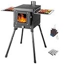 Carivia Wood Burning Stove,Tent Stove for Heating,Camping Wood Stove Portable for Tent,Outdoor Tent Stove with 5 Sectional Chimney Pipes,Hot Tent Stove for Outdoor Hunting, Cooking,Ice Fishing