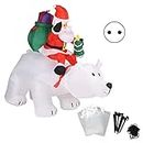 Boxwizard Natale Inflatables Babbo Natale, decorazione dell'orso polare in poliestere LED luminoso Natale giocattolo gonfiabile per feste in giardino (#3)