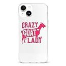 Crazy Goat Lady Phone Case for iPhone 14 /iPhone 14 Pro/iPhone 14 Plus/iPhone 14Pro Max Slim Fit Soft TPU Printing Cover