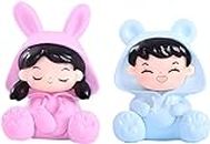 VINTAGER Pajama Couple Miniature - Mini Collectibles | Small Figures | Miniature Dollhouse| Miniature Fairy Garden Accessories | Unique Gifts (Set of 2)