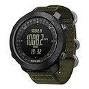 North Edge Apache Tactical Sports Watches for Men Digital Outdoor Survival Military Compass Rock Solid Digital Watches with Durable Band, Steps Tracker Pedometer Calories (Green)