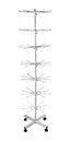 HENZA 7 Tier Spinner Display Rack Hats Jewelry Keychain Craft Show Rack with Hooks for Malls, Showroom, Retail Store (White)
