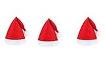 POPULAR Christmas HAT (Cap): Santa Claus Cap, 100% Comfortable and FLEXBILE, RED with White Color, Santa Claus HAT (Cap) Free Size Easy to WEAR- Party-Fun-UNLIMED 3PS Pack