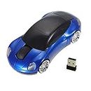Microware 3D Sports Racing Car Shape Wireless Optical Mouse for PC Laptop MacBook (Blue_2.4GHz)
