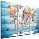 murando Canvas Wall Art 120x80 cm / 48"x32" 3 pcs. Non-woven Canvas Prints Image Framed Artwork Painting Picture Photo Home Decoration - world map wood k-C-0035-b-h