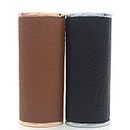 Lucklybestseller Metal Leather Lighter Case Cover for Bic Full Size Lighter (1 Black and 1 Brown)