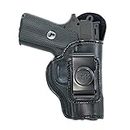 Maxx Carry IWB Leather Gun Holster for Kimber Ultra Carry II 9mm / .45 ACP | Concealed Carry | Bersa Thunder 380 | Colt 1911 3 inch, Defender | Sig Sauer P365XL, Black, Right Hand Draw